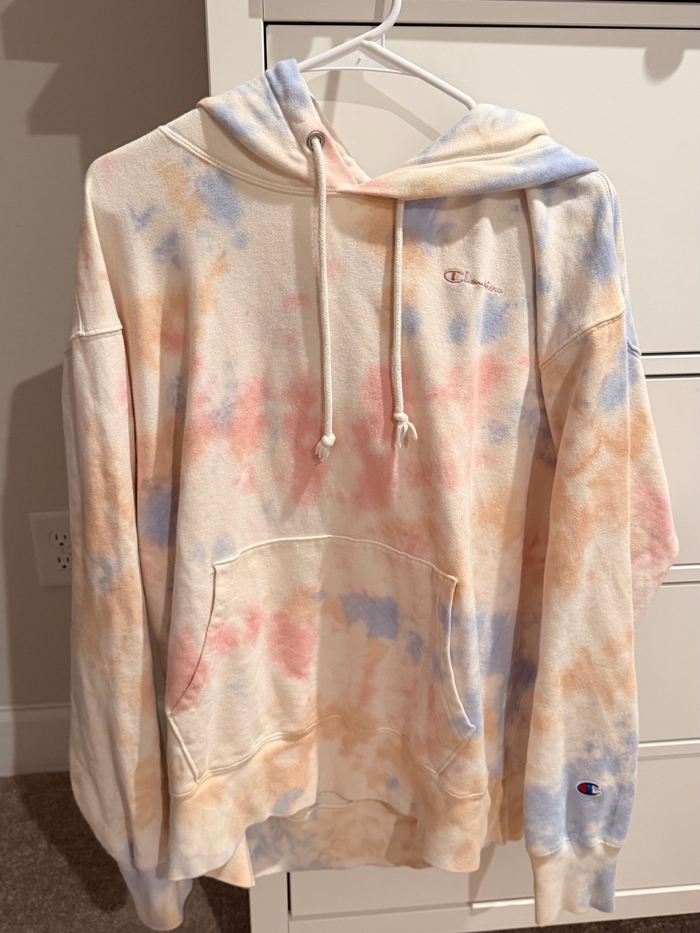 Champion Pastel Tie Dye Pullover Hoodie Sweatshirt